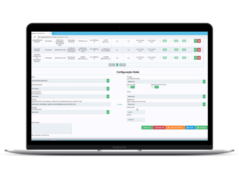 Configurações de Taxas e Markup